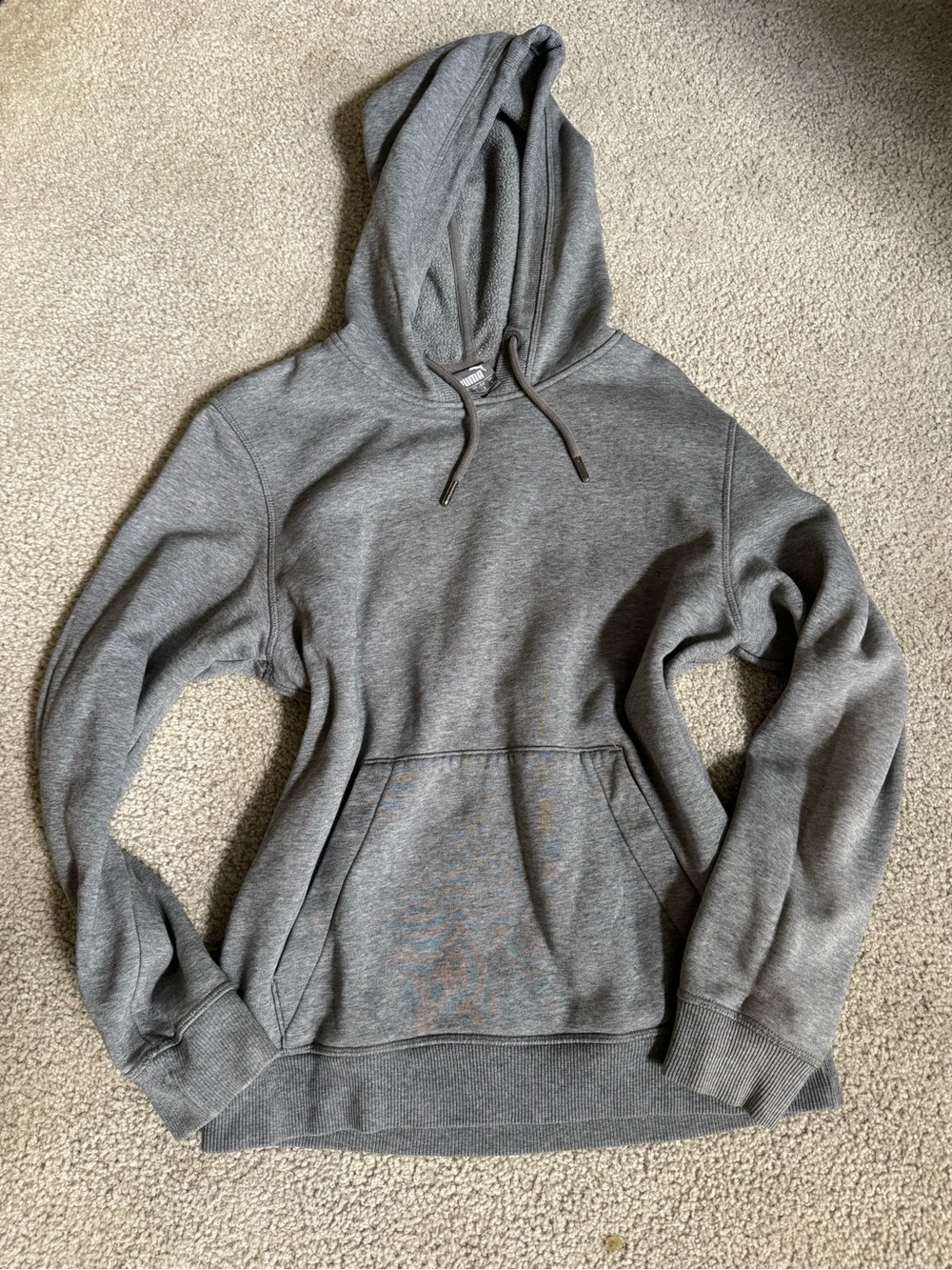 Puma Women's Heather Gray Hooded Pullover hooded long sleeve